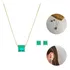 Conjunto Colar E Brinco Pedra Verde Esmeralda Banho Ouro 18k