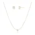 Conjunto Colar E Brinco Ponto Luz Quadrado Folheado A Ouro 