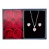 Conjunto Colar E Brinco Prata 925 Coração Cor Quartzo Rosa