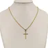 Conjunto Colar E Pingente Crucifixo Fino Feito Moeda Antiga Cor Dourado