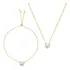 Conjunto Colar E Pulseira Pedra Zircônia Folheado A Ouro 18k
