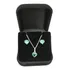 Conjunto Colar Feminino + Brincos Coração Prata De Lei 