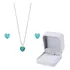 Conjunto Colar Prata 925 + Brincos Coração Zircônia + Cai
