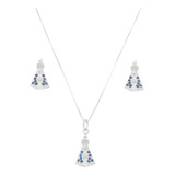 Conjunto Colar Prata Par