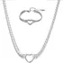Conjunto Colar Pulseira Coração Vazado