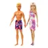 Conjunto Colecionável Casal Bonecos Mattel Brinquedos : Boneca Menina Barbie Loira Fashion Vestido Tie-dye + Boneco Menino Ken Praia Loiro