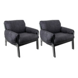 Conjunto Com 02 Poltronas Soft Preto Db