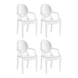 Conjunto Com 4 Cadeiras De Plástico Wind Branco