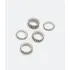 Conjunto Com 5 Aneis Prateado Strass Festa Fashion Ajustavel