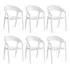 Conjunto Com 6 Cadeiras De Plástico Glass Branco