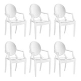 Conjunto Com 6 Cadeiras De Plástico Wind Branco