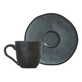 Conjunto Com 6 Xícaras De Café Com Pires Orgânico Petroleum 120ml Porto Brasil