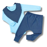 Conjunto Com Babador Menino