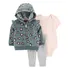 Conjunto Com Casaco Em Fleece Carters Menina  3 Pçs