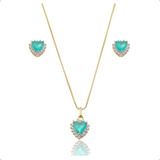 Conjunto Coracao Colar Brinco