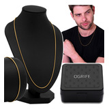 Conjunto Cordao Masculino Fino