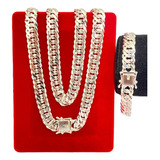 Conjunto Cordao Pulseira Prata
