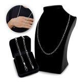 Conjunto Corrente Cordao Pulseira