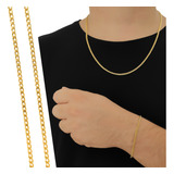 Conjunto Corrente Masculino Pulseira