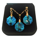 Conjunto Cristal Swarovski Castanha