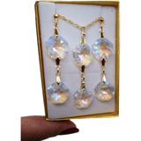 Conjunto Cristal Swarovski Castanha