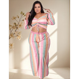 Conjunto Crooped Manga Longa