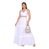 Conjunto Cropped E Saia
