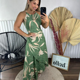 Conjunto Cropped E Saia