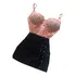 Conjunto Cropped E Short Saia Feminino Curto Bojo Festa 