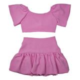 Conjunto Cropped Saia Balone