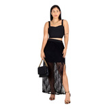 Conjunto Cropped Saia Longa