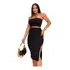 Conjunto Cropped Tomara Que Caia  Saia Midi Canelado C/bojo