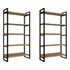 Conjunto De 2 Estantes Para Escritório  Design Moderno Com 5 Prateleiras Em Madeira E Estrutura De Ferro Estilo Industrial   Ideal Para Organização E Decoração De Espaços