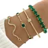 Conjunto De 4 Peças Pulseira Bracelete Feminina Verde