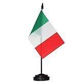 Conjunto De Bandeiras De Mesa Anley Itália Deluxe - Bandeira De Mesa Italiana Em Miniatura De 6 X 4 