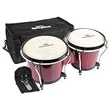 Conjunto De Bateria Bongo Para Adultos, Crianças, Iniciantes, Profissionais, Embalagem Atualizada, Conjunto De Instrumentos De Percussão Ajustáveis De 6 E 17,78 Cm, Animais Naturais, Escondidos De Nogueira E Conchas De Madeira Com Chave De Afinação