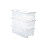 Conjunto De Caixas Organizadoras De Plástico Empilháveis  3 Peças  6L  Plasútil  Transparente