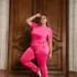 Conjunto De Calça E Blusa De Suede Moda Plus Size