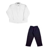 Conjunto De Camisa Branca + Calça Social Oxford Festa Chic