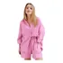 Conjunto De Camisa De Manga Comprida, Lapela De Crepe E Shor