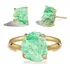 Conjunto De Crisoprásio Banho Ouro 18k