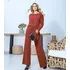 Conjunto De Frio Feminino Blusa + Calça De Lã Tricot Grosso 