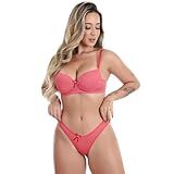 Conjunto De Lingerie Em Microfibra Texturizada Poá | 7440 Cor:vermelho;tamanho:gg