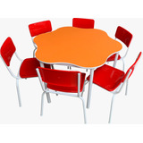 Conjunto De Mesa E Cadeiras Zeta Colorida 110x110x61 Cm16161