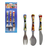 Conjunto De Talheres Personagens Infantil Colher Garfo Faca