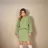 Conjunto De Trico Saia Blusa Manga Longa Verde Tam M Frio
