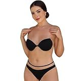 Conjunto De Tule Com Transparência Nas Costas Sutian Para Roupas Abertas Sutiã Tipo Ilusion Com Calcinha (preto, Gg)