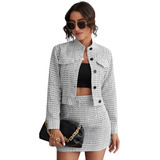 Conjunto De Tweed Saia