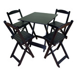 Conjunto Dobrável Bar 1 Mesa 4 Cadeira Cor Preto