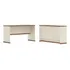 Conjunto Escritório Office Mesa E Buffet Berlin   Vianossa Cor Off White naturale